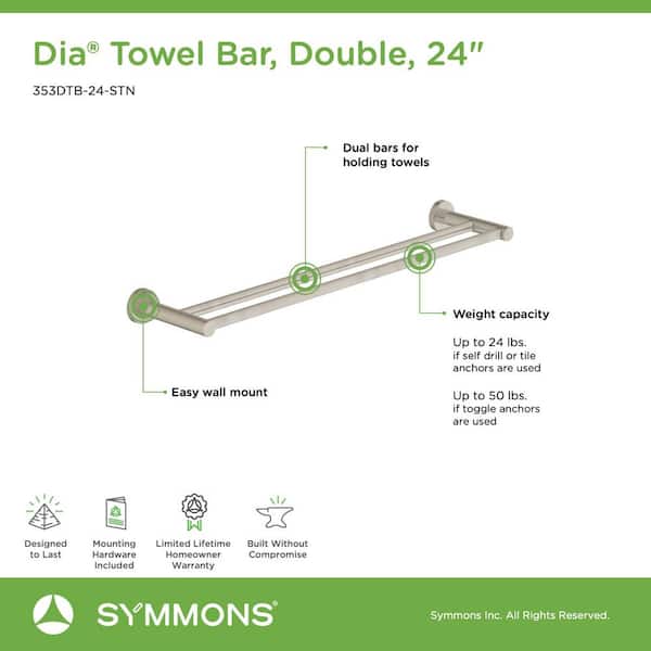 Symmons Dia Satin Nickel Wall Mount Towel Rack