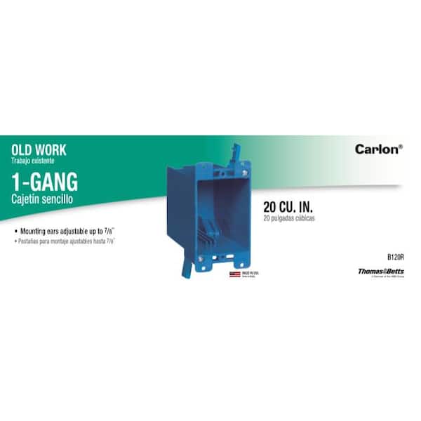 1-Gang 20 cu. in. Electrical PVC Old Work Electrical Switch and Outlet Box (B120R)