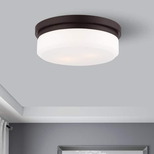 Barwick 2 Light Bronze Flush Mount or Wall Mount