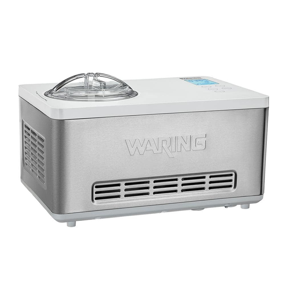 Waring Commercial 2-Quart Compressor Ice Cream Maker 120V, Silver