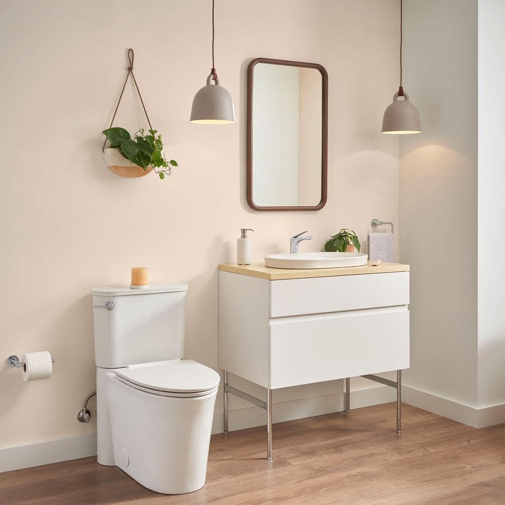 White Elongated Two-Piece High Efficiency Toilet with Seat