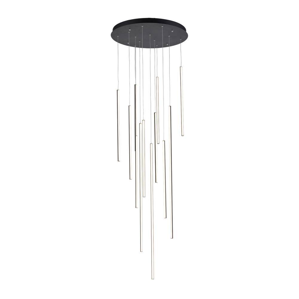 Polished Nickel and Black Aluminum LED Pendant Light