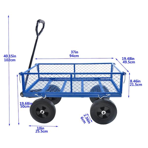 54.13'' H x 39.5'' W Utility Cart with Wheels