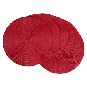 Red Round Woven Placemat (Set of 6)