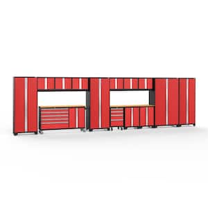 Bold Series 15-Piece 24-Gauge Steel Garage Storage System in Deep Red (276 in. W x 77 in. H x 18 in. D)