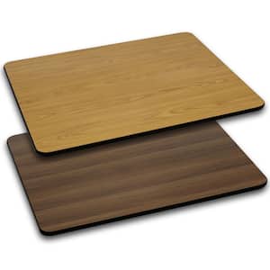 Glenbrook 30 in.  x 48 in.  Natural or Walnut Reversible Laminate Rectangle Table Top