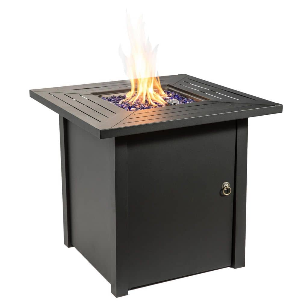 Teamson Home 30 in. x 27.6 in. Outdoor Square Steel-Based Propane Gas ...