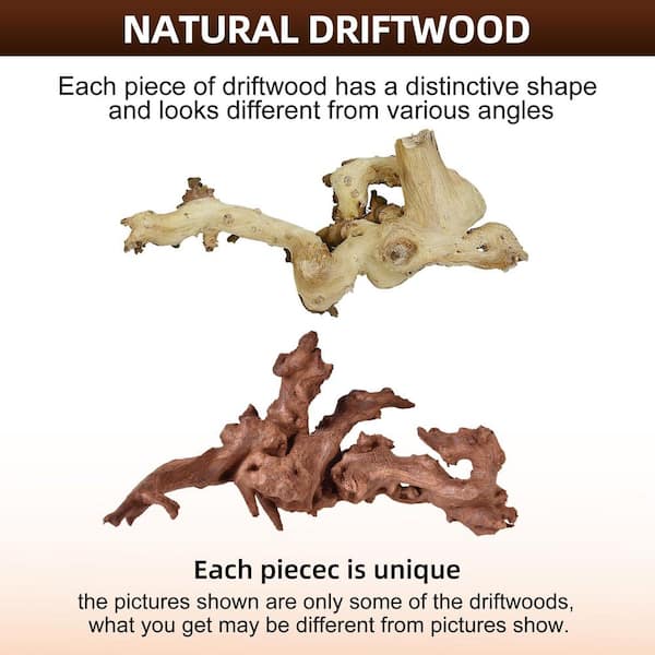 9-14 in. Natural Large Coral Driftwood with Assorted Branches for Aquarium Decor and Reptile Habitat Decoration (2-Pack)