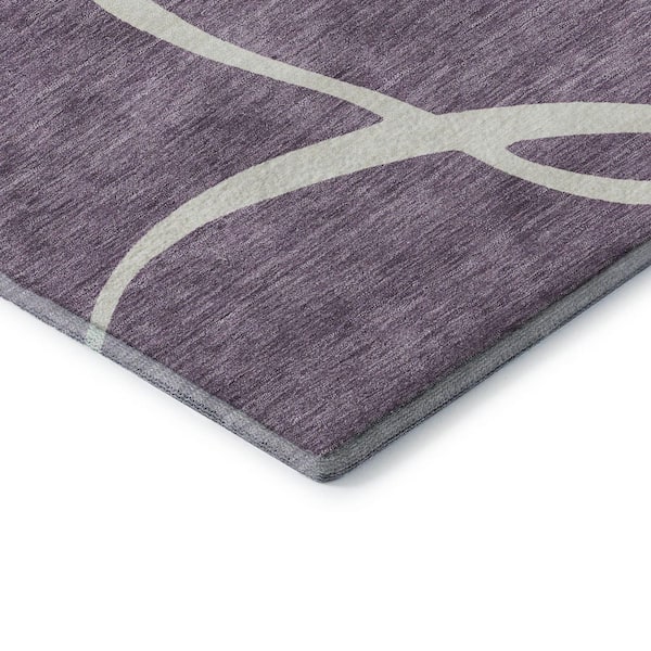 Mayfield Premium Machine Washable Abstract AMF999 Purple 2 ft. x 3 ft. Area Rug