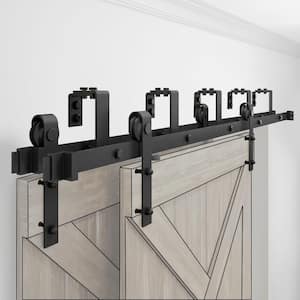 13 ft./156 in. Heavy-Duty Bypass Double Door Sliding Barn Door Hardware Classic Design Roller