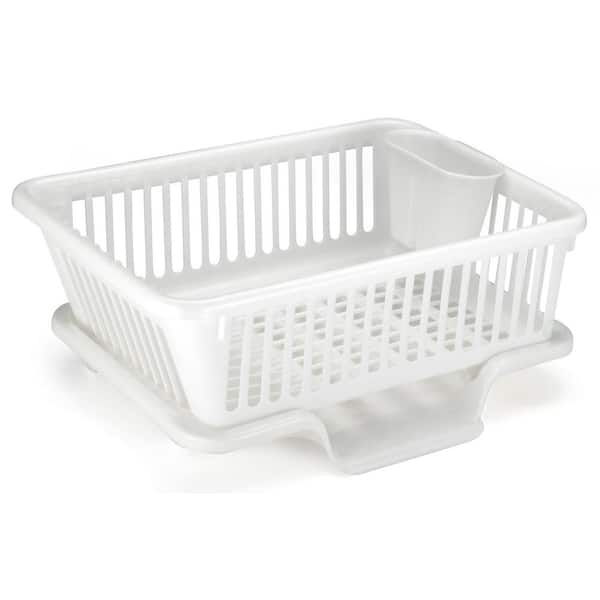 Basicwise 17.5 in. W x 12.5 in. D x 7.5 in. H Plastic Dish Rack