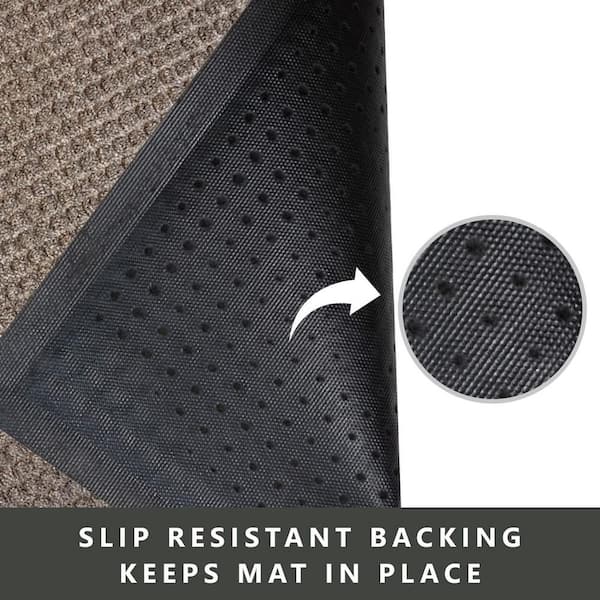Indoor Outdoor Doormat Brown 36 in. x 60 in. Button Floor Mat