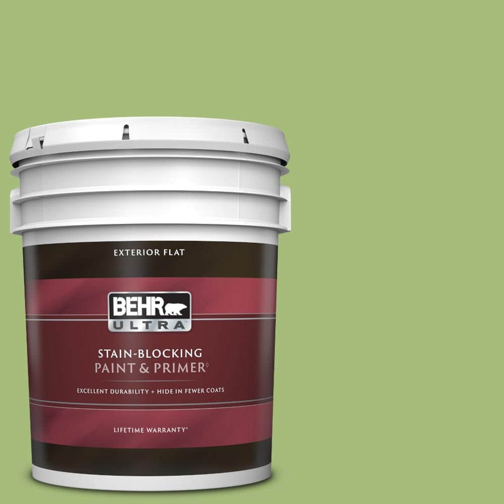BEHR ULTRA 5 gal. P3705 Lazy Caterpillar Flat Exterior Paint & Primer