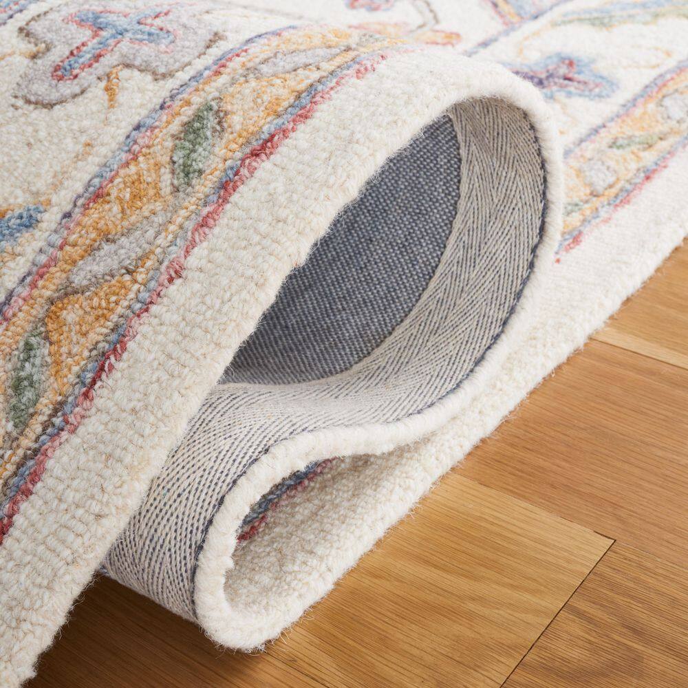 Ivory and Rust Hand-Tufted Wool Rectangular Area Rug