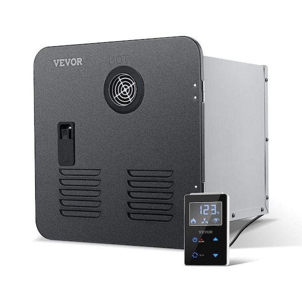 RV Tankless Water Heater, Instant Shower with 15 x 15 in. Black Door and Remote Controller, 55000BTU Optimized Hot Water