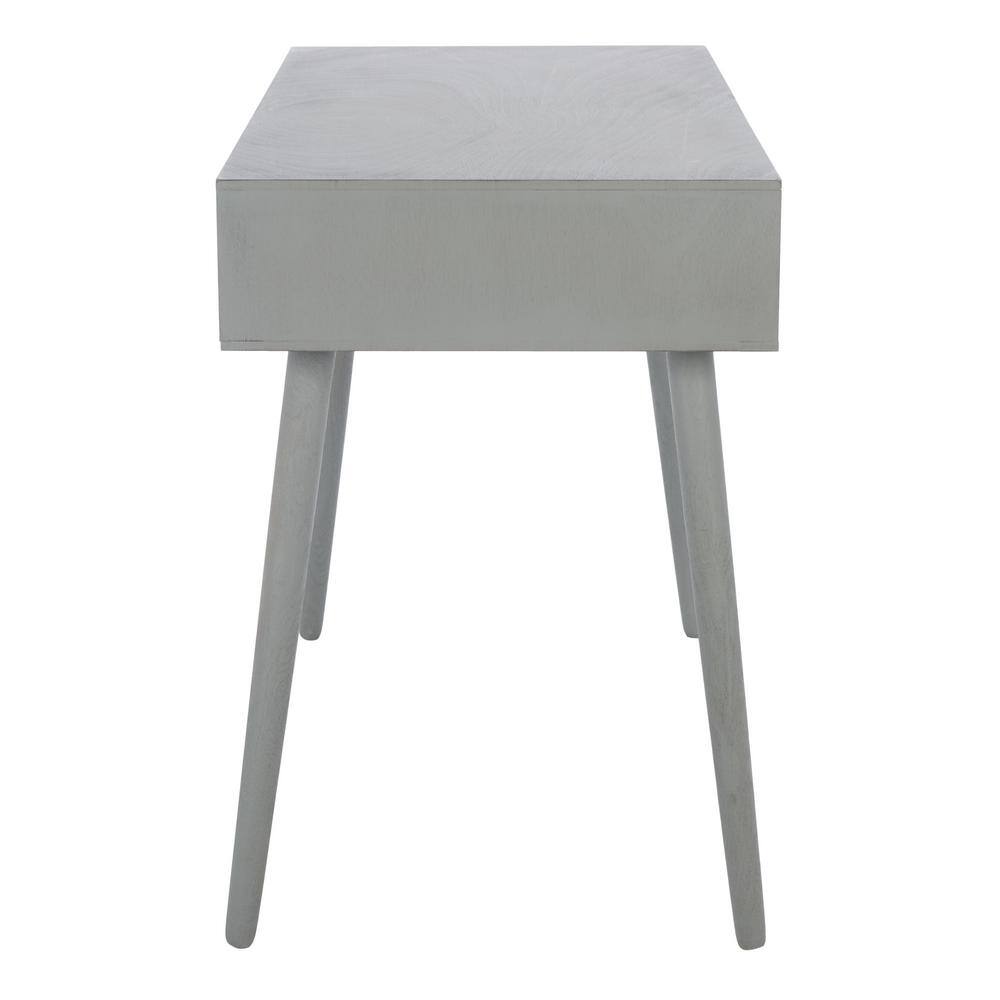 Distressed Grey Wood Mid-Century Writing Desk with Drawer