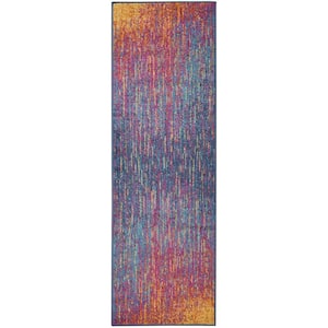 Passion Multicolor 2 ft. x 6 ft. Abstract Geometric Contemporary Kitchen Runner Area Rug