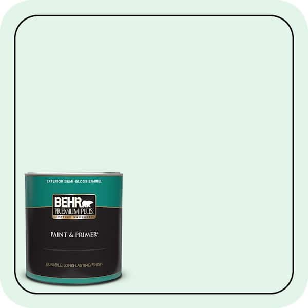 BEHR PREMIUM PLUS 1 qt. #470A-1 Window Pane Semi-Gloss Enamel Exterior Paint & Primer