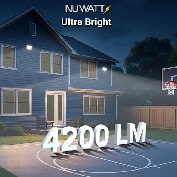 NuWatt 30-Watt 4200 Lumens White Outdoor Integrated LED Flood