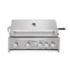 30 in. 4-Burner Propane Gas Grill in Stainless Steel with Rotisserie