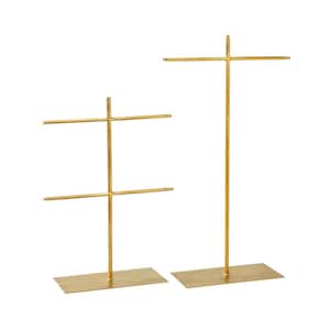 Gold Metal Bracelet & Necklace Jewelry Stands (Set of 2)