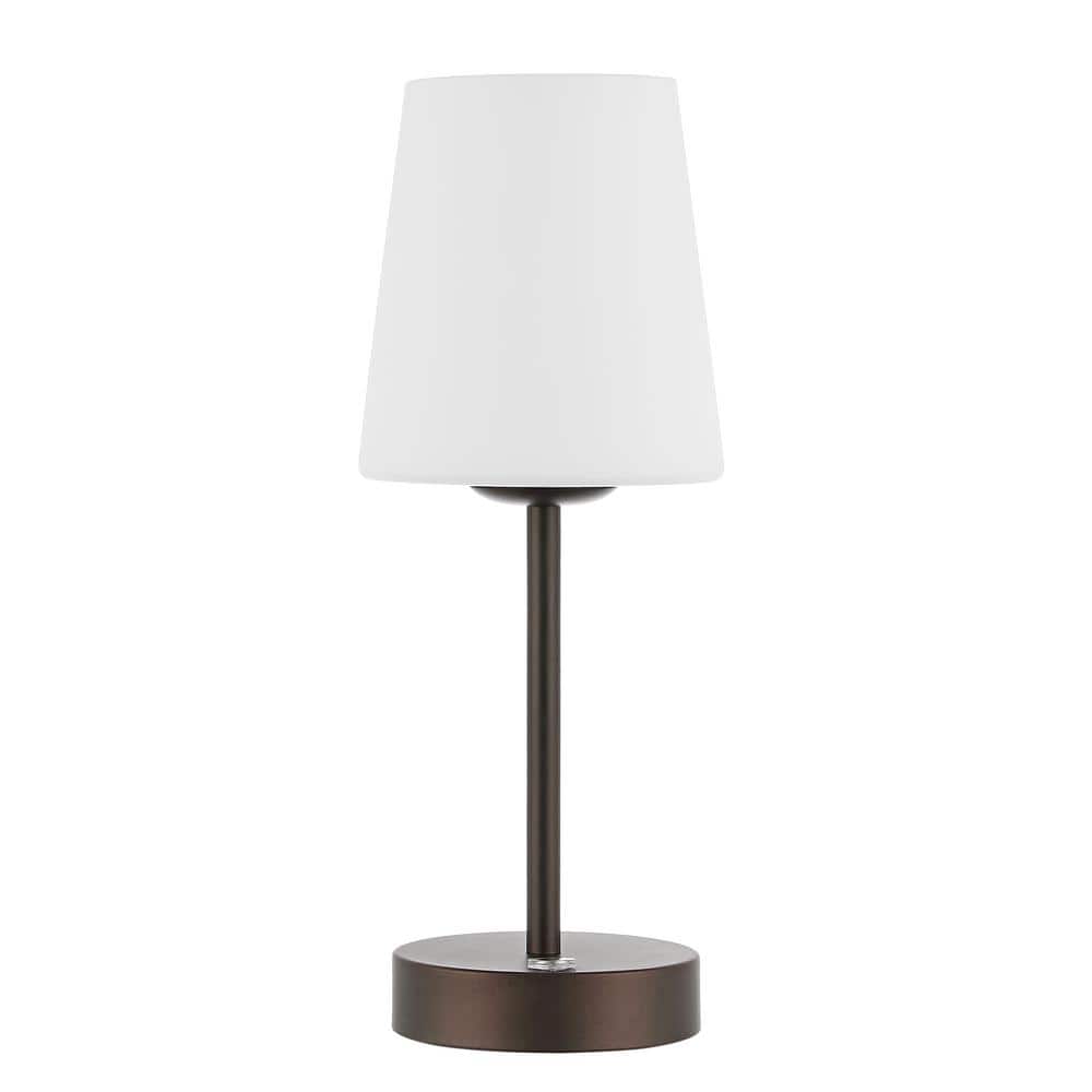 12.75" Oil Rubbed Bronze Cordless LED Table Lamp with Frosted Glass Shade
