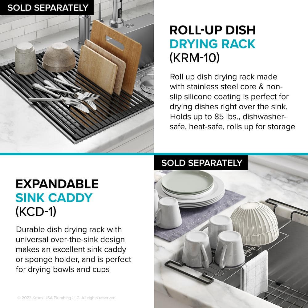 25-Inch Satin Stainless Steel Single Bowl Drop-In Kitchen Sink Set