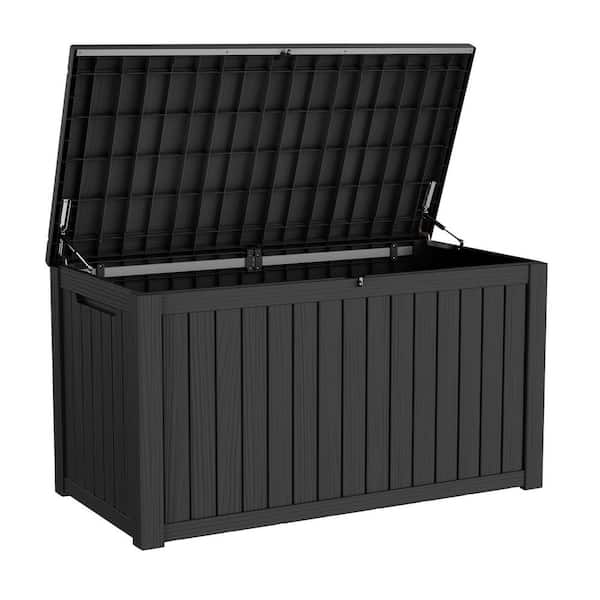 180 Gal. Black Plastic Deck Box DB148A-Black - The Home Depot