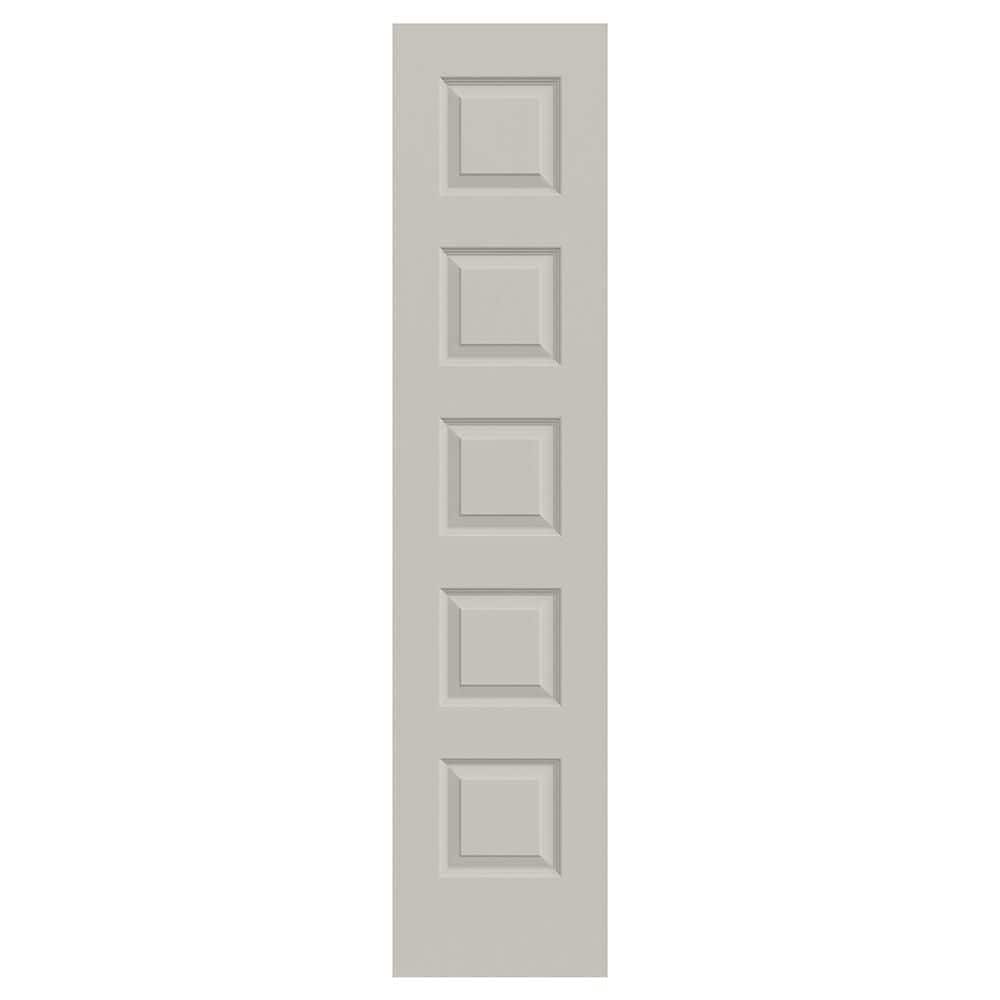 JELD-WEN 18 in. x 80 in. Rockport 5-Panel Light Gray Painted