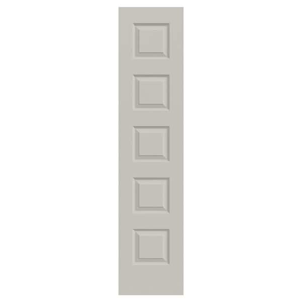 JELD-WEN 18 in. x 80 in. Rockport 5-Panel Light Gray Painted