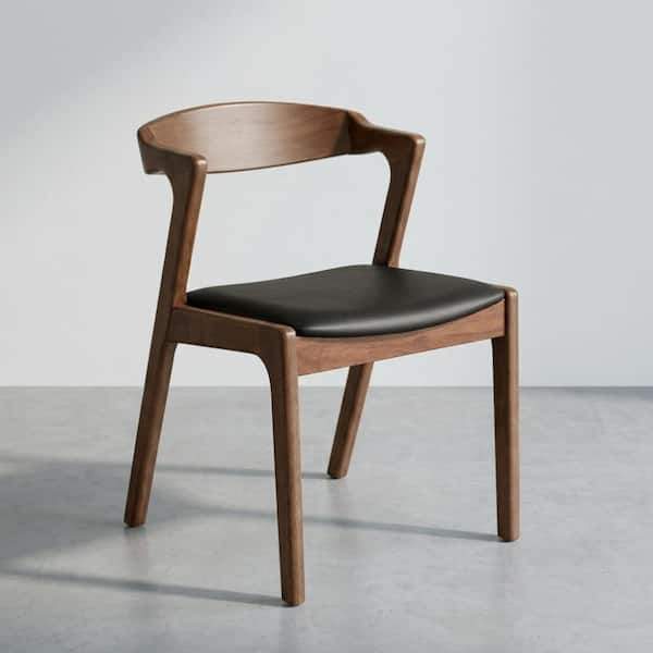 Ashcroft Furniture Co Roxy Mid-Century Modern Black Vegan Leather