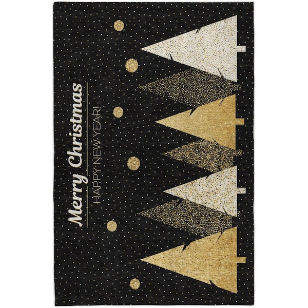 Dream Shag Premium Machine Washable Abstract ADS222 Midnight 9 ft. x 12 ft. Area Rug