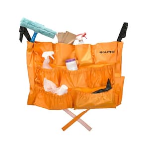 12-Pocket Universal Trash Can Caddy Bag for 32-Gal. to 44-Gal. Large Round and Square Trash Can orange