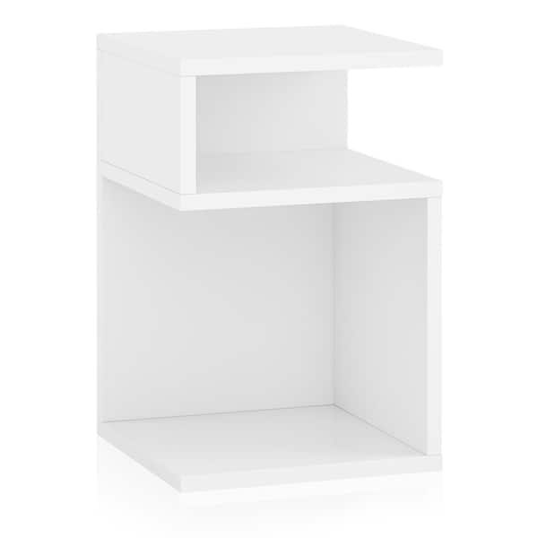 Unbranded Lenox 13.0 in. Wide White Square Top Wood Side Table and End Table