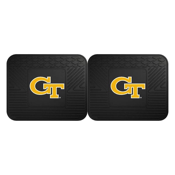 NCAA Georgia Tech Black Heavy Duty 2-Piece 14 in. x 17 in. Vinyl Utility Mat