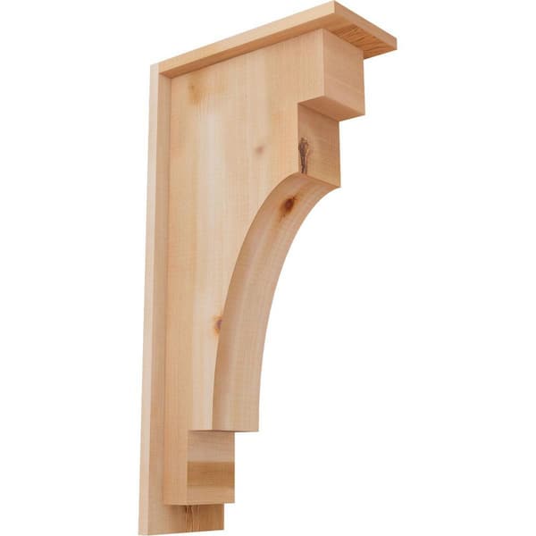 Ekena Millwork 5-1/2 in. x 12 in. x 24 in. Western Red Cedar Mediterranean Smooth Corbel with Backplate
