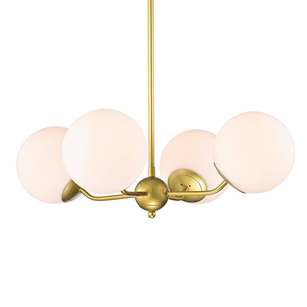 Dioneesha 47 in. 4-Light Indoor Matte Gold Finish Chandelier with Light Kit price history on PriceWatchPro