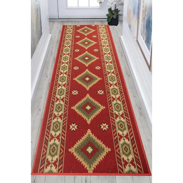 Southwestern Red 36 in. W x 72 in. L Stair Runner 18 sq. ft.