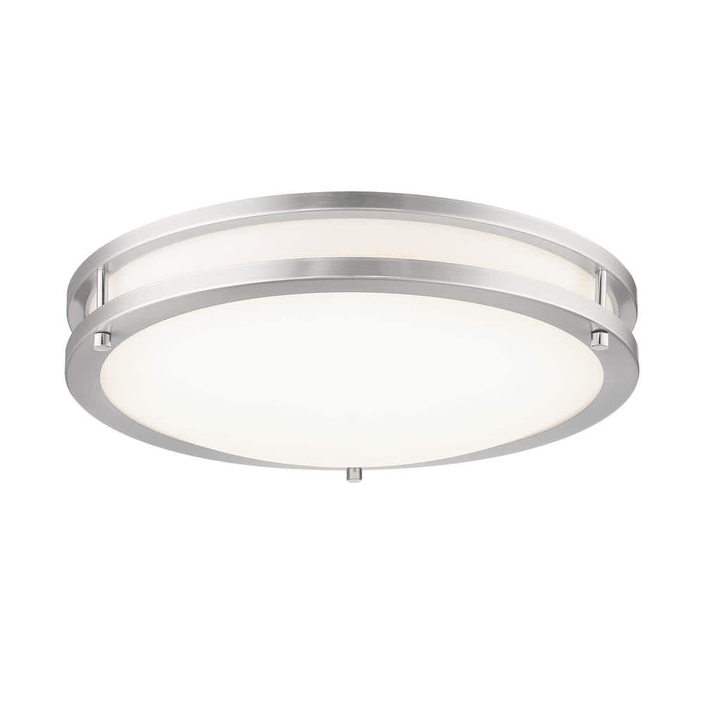 Vantage 13.75 in. 1-Light Brushed Nickel LED Flush Mount with Acrylic Diffuser price history on PriceWatchPro