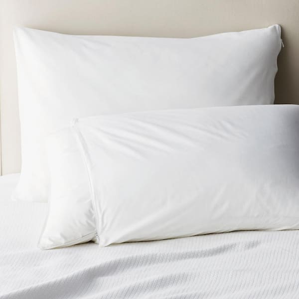 The Company Store White Cotton King Pillow Protector