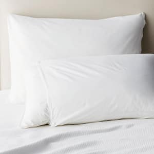 White Cotton Standard Pillow Protector