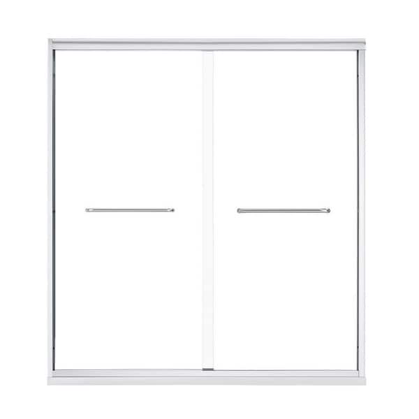 LIVACA 24 in. W x 72 in. H Pivot Semi-Frameless Shower Door in