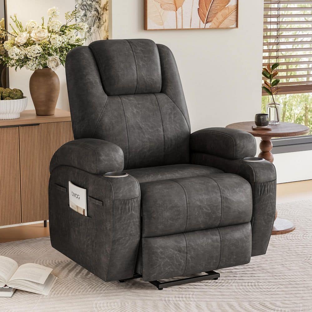 LACOO Power Lift Recliner Chair (Leathaire) with Massage for