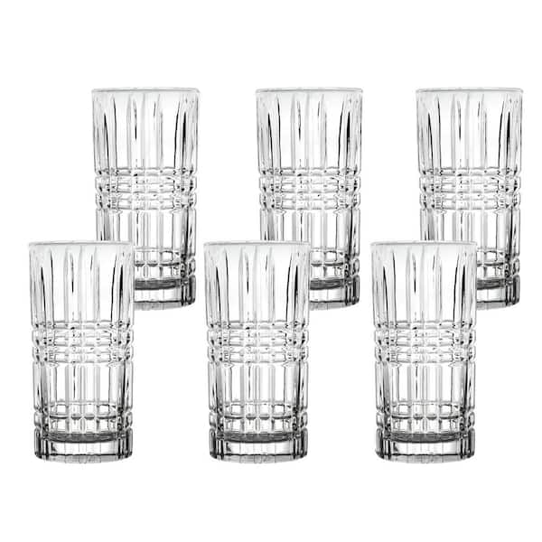 Amzcku Vintage Highball Drinking Glass Set of 6 Kitchen Glasses Cup（13