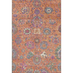 Mayfield Premium Machine Washable Abstract AMF2013 Orange 10 ft. x 14 ft. Area Rug