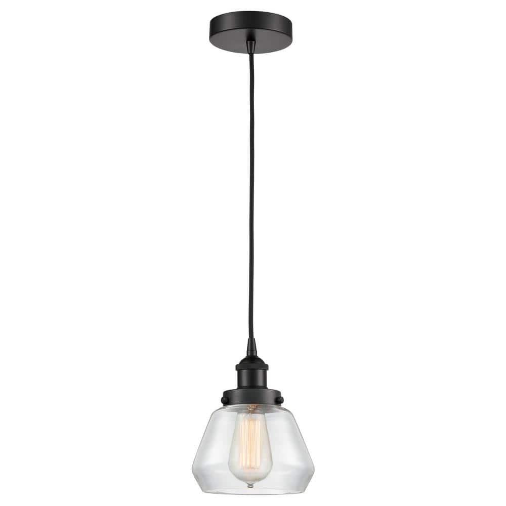 Fulton 60-Watt 1-Light Matte Black Standard Mini Pendant Light with Clear Glass Shade, No Bulbs Included price history on PriceWatchPro