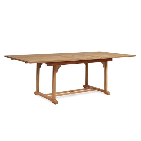 Unbranded Belmont Rectangular Teak Outdoor Dining Table with Extension