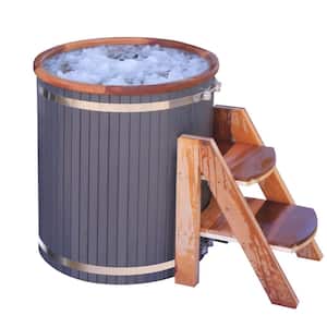 Ice Bath Cold Plunge Tub 1-Person 0-jet Outdoor Wooden 118 Gallon Water Capacity Cold Tub Hot Tub Style 33.5" x 31.5"