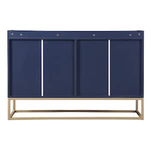 47.20 in. W x 11.80 in. D x 31.50 in. H Navy Blue Linen Cabinet Sideboard with Large Storage Space