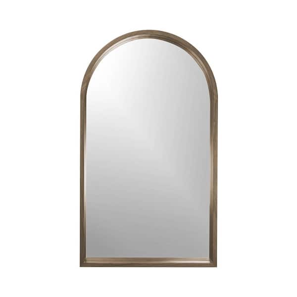 Unbranded Deluca 22 in. W x 38in. H Wood Arch Pear Finish Mirror